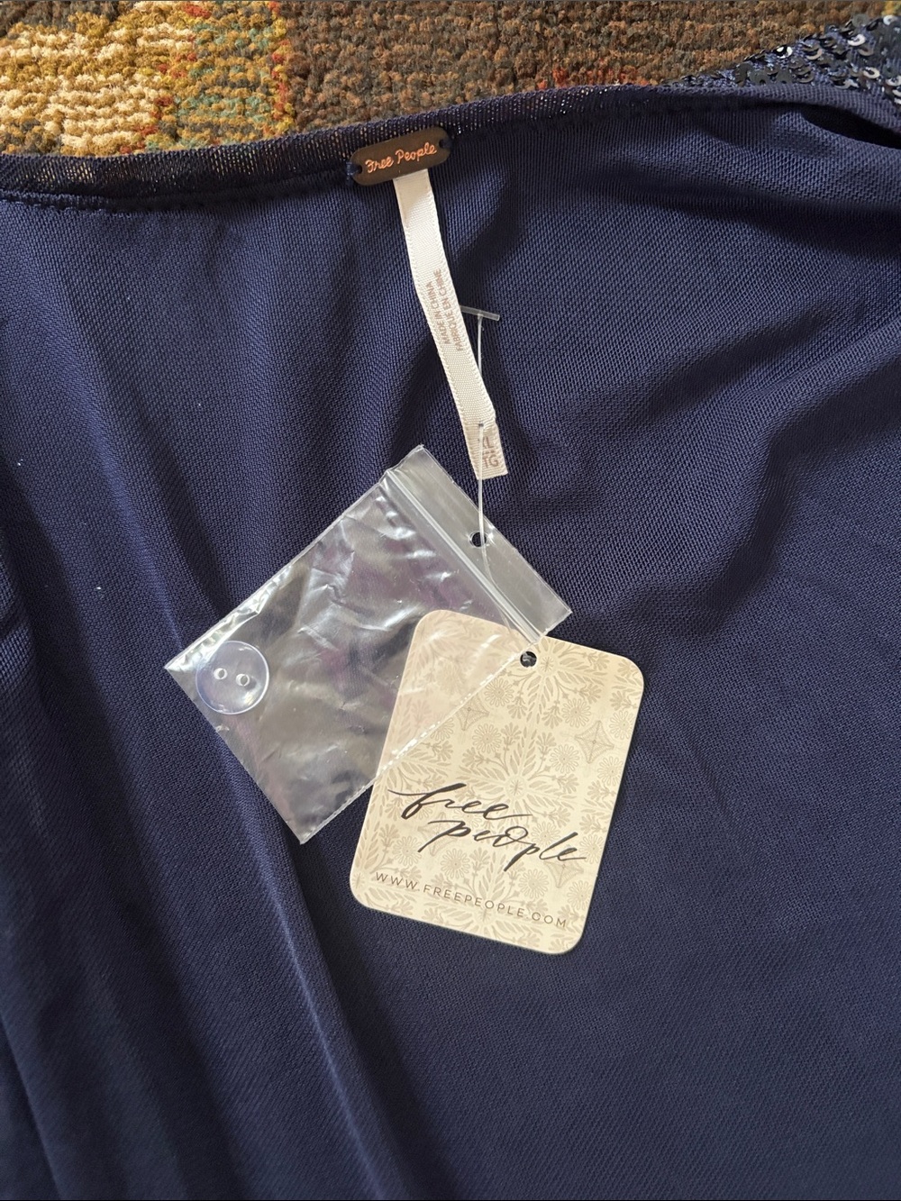 Free People Christa Sequin Romper in Blue - Picture 5 of 7